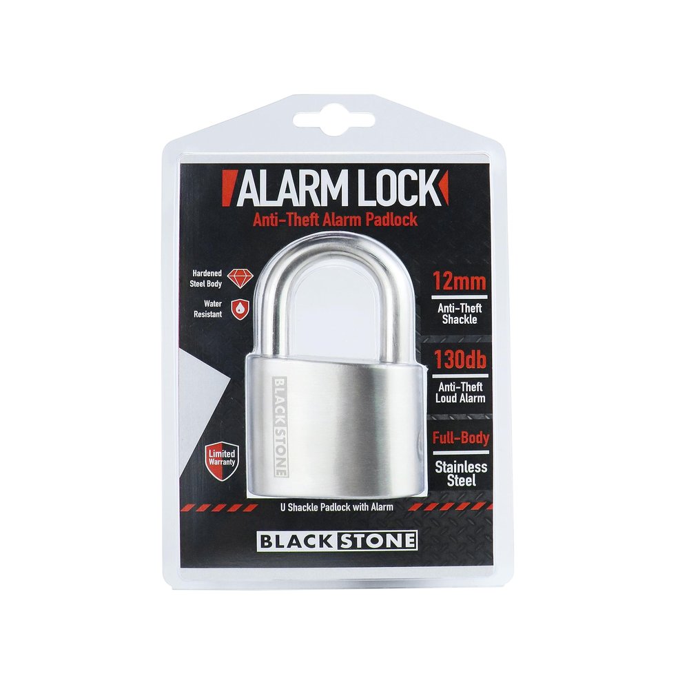Crystal Vision Anti-Theft Loud 130db Alarm Lock Weather Proof Heavy Duty Multi Purpose (12mm)