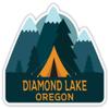 Diamond Lake Oregon Souvenir 4 Inch Vinyl Decal Sticker Camping Tent Design view 1