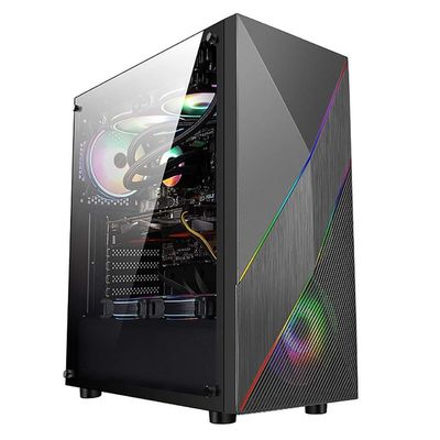 HDYD ATX Case, Mid-Tower PC Gaming Case ATX/M-ATX/ITX - Front I/O USB 3.0 Port - Fully Transparent Side Panels - Support Water Cooling
