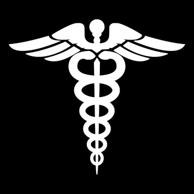 NBFU Medical Symbol Caduceus Nurse Medical 2 (White) (Set Of 2) Premium Waterproof Vinyl Decal Stickers For Laptop Phone Accessory Helmet Car Window Bumper Mug Tuber Cup Door Wall Decoration
