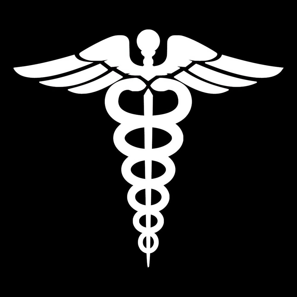 NBFU Medical Symbol Caduceus Nurse Medical 2 (White) (Set Of 2) Premium Waterproof Vinyl Decal Stickers For Laptop Phone Accessory Helmet Car Window Bumper Mug Tuber Cup Door Wall Decoration