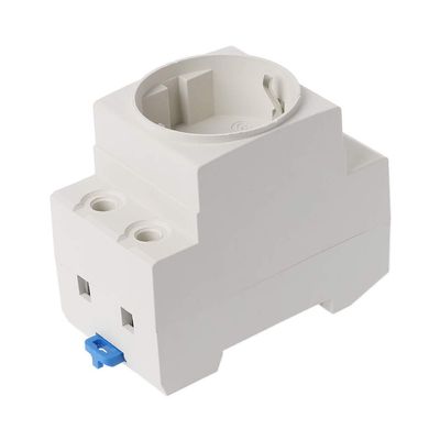 angwang Rail Socket,EU Type 35mm DIN Rail Mount AC Power Socket 16A 250V AC Connector