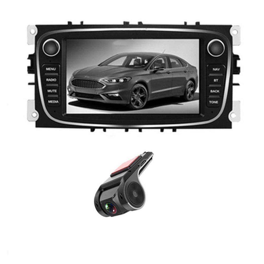 2 Din 7'' Android 9.0 GPS Car Radios F7800B with DVR Car Multimedia Player Black Audio Player for Ford/Focus/S-Max/Mondeo 9/GalaxyC-Max
