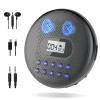 ARAFUNA Portable CD Player with Dual Stereo Speakers, Rechargeable CD Player for Car with Anti-Skip Protection, Headphones and AUX Cable Backlight Buttons view 1