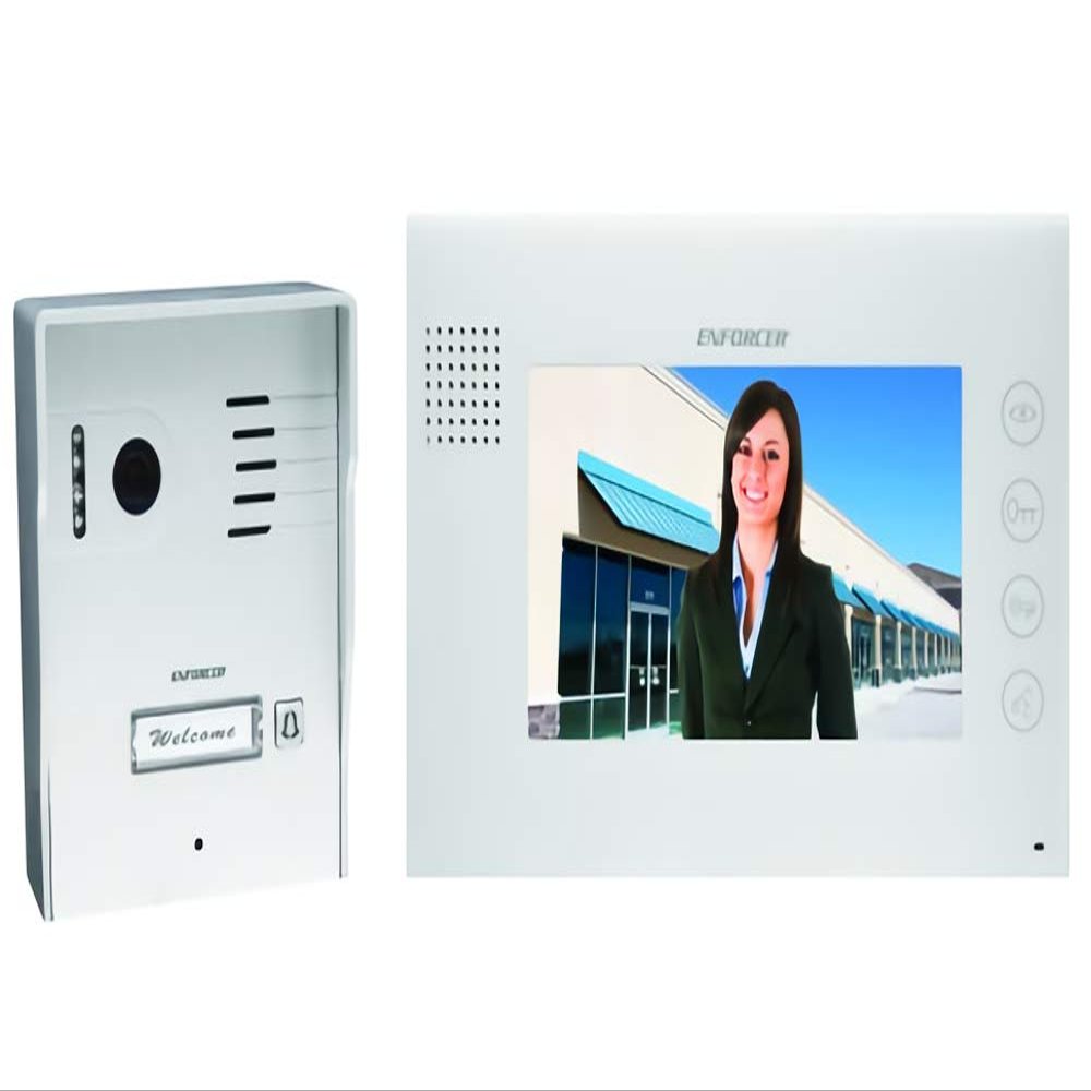Seco-Larm DP-264-1C7Q Hands-Free Video Phone, Simple 2-wire Connection, Camera has 4 IR LEDs, Built-in Microphone and Speaker, Soft-touch Button Operation, 700 TV Lines Resolution, Large 7" Screen
