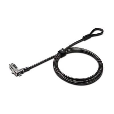 Kensington Slim Combination T-Bar Standard Lock Slot for Laptops, Security Computer Lock Cable, Resettable 4-wheel Number Code with 6 Foot Cable, K60600WW