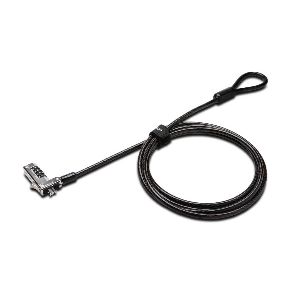 Kensington Slim Combination T-Bar Standard Lock Slot for Laptops, Security Computer Lock Cable, Resettable 4-wheel Number Code with 6 Foot Cable, K60600WW