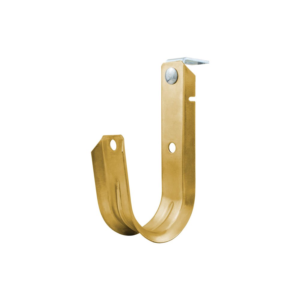 Prime Cable Management 2 Inch Heavy Duty Metal Cable & Wire Support J-Hook Hangers with Angle Clip for Horizontal Surfaces (Ceilings, Beams) & 1/4 inch Threaded Rod for Cable & Wire Management