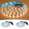 KXZM USB LED Strip Warm White 3000K 5V USB Powered 13.12ft/4M(2pcs x 6.6ft) view 1