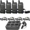 Retevis RT22S 2 Way Radios(4 Pack) Bundle with Six-Way Charger(1 Pack), Rechargeable Walkie Talkies with Headset Long Range Channel Display Lock Emergency Alarm Signal Prompt VOX view 1