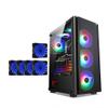 HDYD ATX Case, Mid-Tower PC Gaming Case ATX/M-ATX/ITX - Front I/O USB 3.0 Port - Fully Transparent Side Panels - Support Water Cooling - with Blue Fan (Size : 5 Fan) view 1