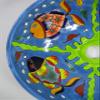 14" round TALAVERA VESSEL SINK Mexican handmade ceramic bathroom basin, folk art view 3
