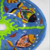 14" round TALAVERA VESSEL SINK Mexican handmade ceramic bathroom basin, folk art view 4