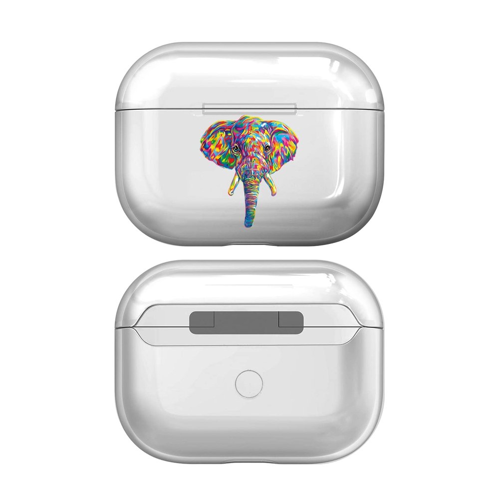 Head Case Designs Officially Licensed P.D. Moreno Elephant Head Animals Clear Hard Crystal Cover Compatible with Apple AirPods Pro Charging Case