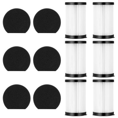 Cabiclean Replacement HEPA Filter Compatible for MOOSOO D600 / D601 and iwoly V600 Corded Vacuum Cleaner 6 HEPA Filters & 6 Sponge