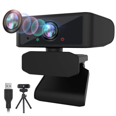 2021 Upgraded 1080p HD Webcam with Microphone Zoom Webcam for Home Working Video Conference with Face Beauty Feature, USB Webcam Camera with Tripod for Mac Windows Linux, Streaming Webcam for Xbox One