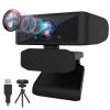 2021 Upgraded 1080p HD Webcam with Microphone Zoom Webcam for Home Working Video Conference with Face Beauty Feature, USB Webcam Camera with Tripod for Mac Windows Linux, Streaming Webcam for Xbox One view 1