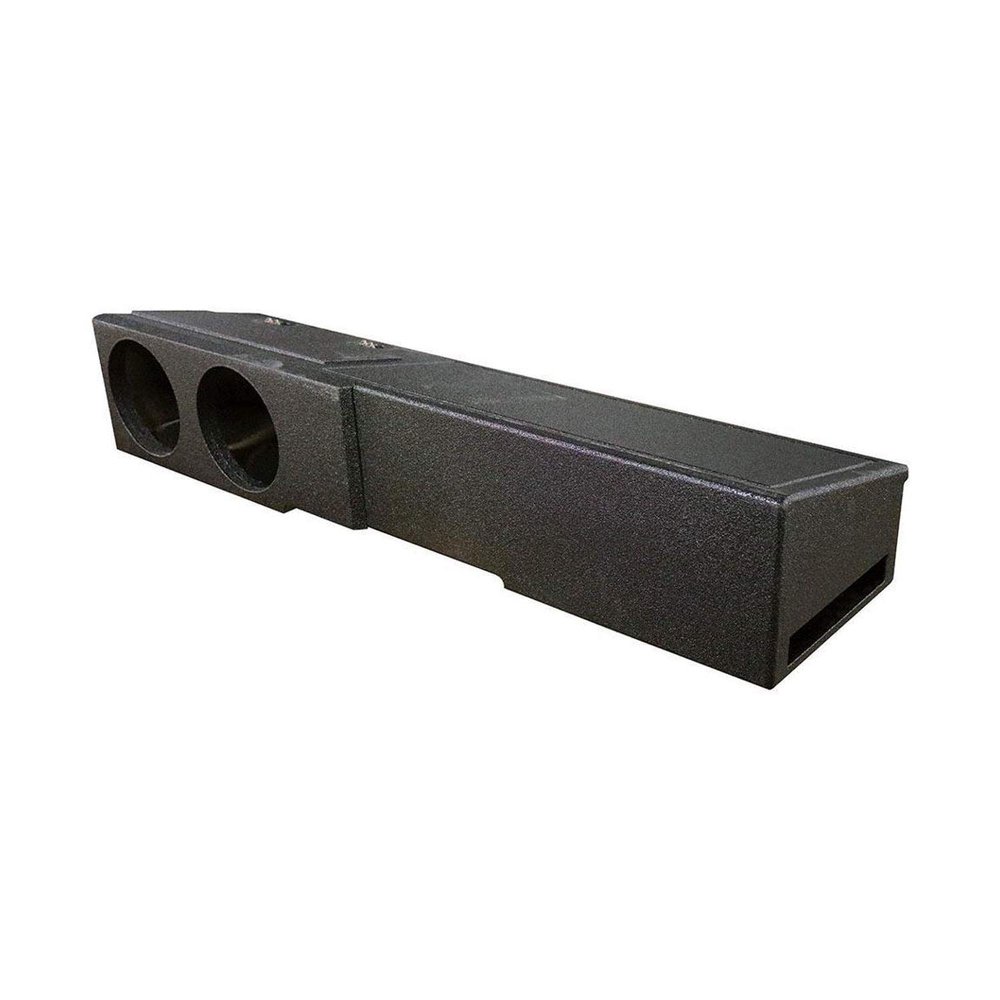 Q Power Dual Port 8 Inch Subwoofer Box Enclosure Design with Underseat Down Fire Feature for GMC and Chevy Crew Cab 2007 to Current, Black