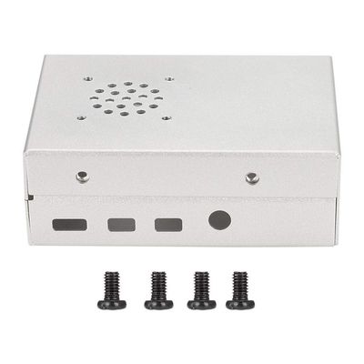 Aluminum Alloy Aluminum Alloy Case, USB/Ethernet Port/Audio/Micro /Power Interface Metal Porous for Raspberry Pi Enclosure, for Raspberry Pi 4B(Silver)