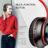 Bluetooth Over Ear Headphones, LED Lights Headphones with Built-in Mic, Light Weight, Bluetooth 5.0, Wireless Foldable HiFi Stereo Headphones for Classroom/Home/Office/PC/Mobile Phone (Black red) view 4