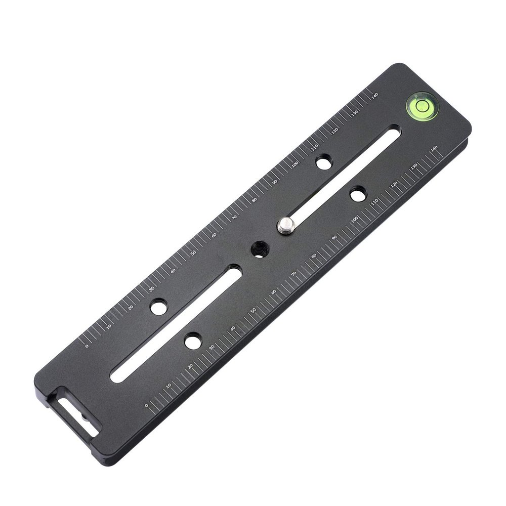 180MM Quick Release Plate with Double Arca Dovetails Precision Rail with Bubble Level & Precision Decimal Scale Double Macro Rail
