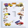 Nylon Construction Single Toggle Light Switch Wall Plates with Bulldozers, Tractors, Cement Truck, Steamroller, Crane, and Dump Truck Childrens Wall Decor. (Single Toggle) view 1