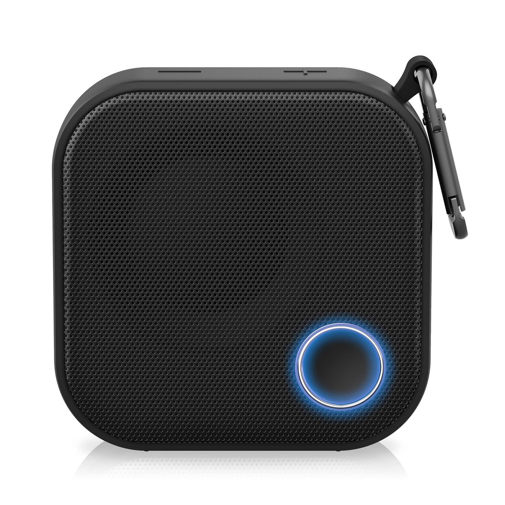 Brookstone Bluetooth Speakers, IPX7 Waterproof Indoor and Outdoor Speaker, Portable Speakers, Computer Speakers for Desktop Monitors, Tap to Link Multiple Speakers, Carabiner Clip Included