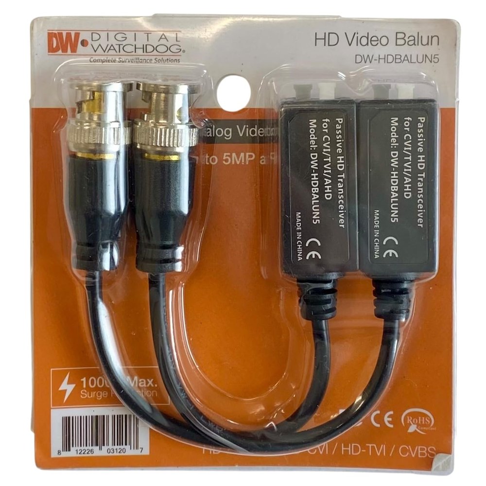 Digital Watchdog (DW-HDBALUN5) Passive Real Time Transmission Over UTP CAT5e/6