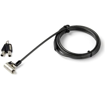 6.5 [2m] 3-in-1 Universal Laptop Cable Lock - Keyed Security Lock for K-Slot, Nano & Wedge Slot Desktop/Laptop - Anti-Theft