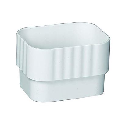 Amerimax 2.38 in. H x 3.25 in. W x 4.25 in. L White Vinyl Downspout Connector - Case of: 16;