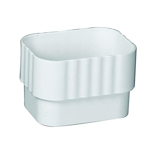 Amerimax 2.38 in. H x 3.25 in. W x 4.25 in. L White Vinyl Downspout Connector - Case of: 16;