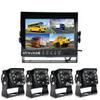 1080P Vehicle Backup Cameras Monitor DVR kit, 4X 4Pin AHD IR Car Reversing Backup Parking Camera+ 9" AHD IPS 1/2/3/4CH Split Monitor Car Rear View Kit for Bus Truck Motorhome Caravan Trailer Camper view 1