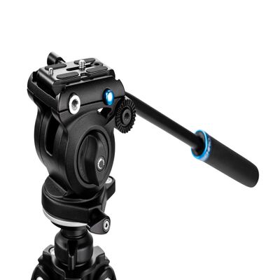 Benro Flat-Base Fluid Video Head 60 mm Flat Base, 5.5 lb Load, +90/-70 Tilt, 360 Pan, Dual -20 Mounts Compact Video Head for Mirrorless, DSLR & Mobile Rigs (S2 PRO)