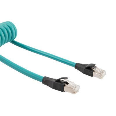 L-COM - TRD815SZ-CD-5-30F - Ethernet Cable, Coil, Cat5e, 9.14 m, 30 ft, RJ45 Plug to RJ45 Plug, Teal