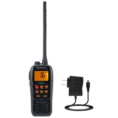 Retevis RA26 5W VHF Marine Radio IP67 Floating, Micro USB for Boats(1 Pack)