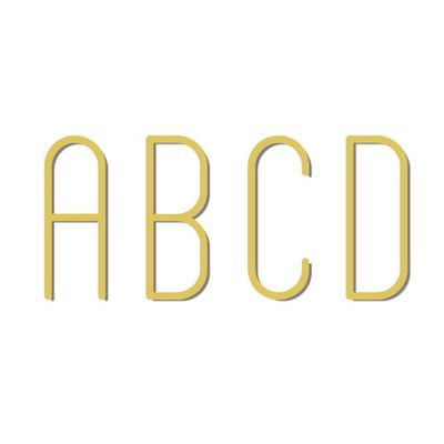 A-Z 70mm Golden Brass Letters Wall Decoration/Door Plates Villa Hotel Sign Plates Outdoor Bar Decor Metal Numbers Address Dormitory Room Number (Color : F)