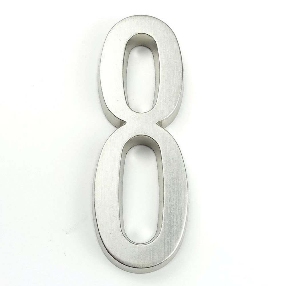 1Pc 0-9 House Numbers Plaques, 10.1cm/4inch Zinc Alloy Numeral Door Signs, Hotel/House/Garden/mailbox/office/Business Shop Numbers Plate Sign (Color : 8)