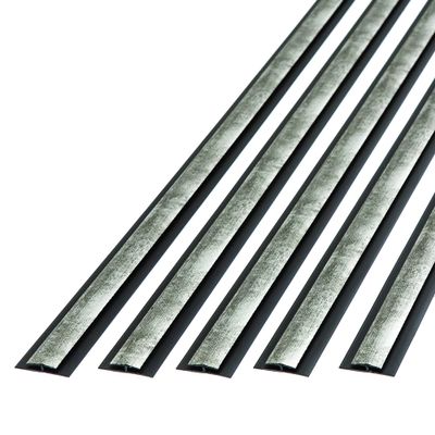 FASDE 47 in. Decorative Vinyl Divider Trim Crosshatch Silver (5 Pack)