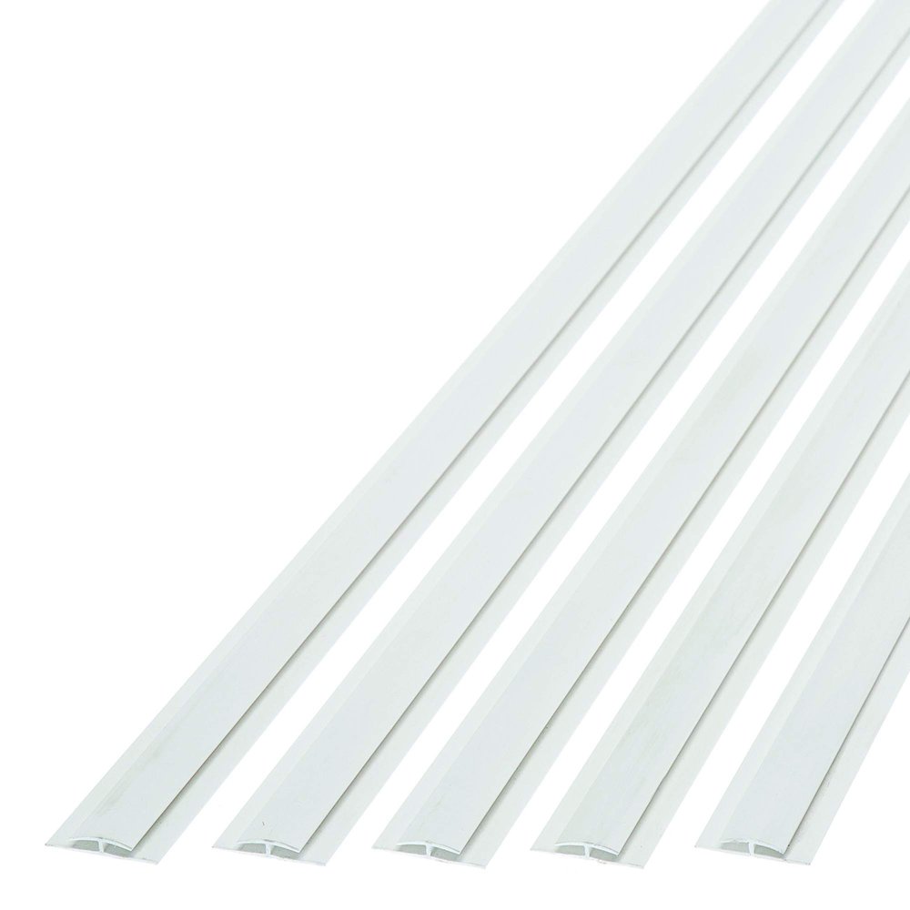 FASDE 47 in. Decorative Vinyl Divider Trim Matte White (5 Pack)