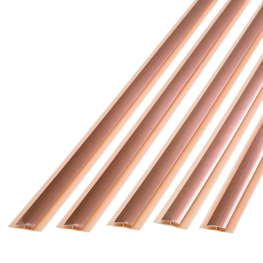 FASDE 47 in. Decorative Vinyl Divider Trim Polished Copper (5 Pack)