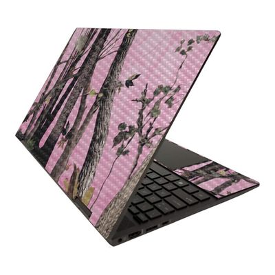 MightySkins Carbon Fiber Skin for HP Envy x360 15" (2020) - Pink Tree Camo | Protective, Durable Textured Carbon Fiber Finish | Easy to Apply | Made in The USA