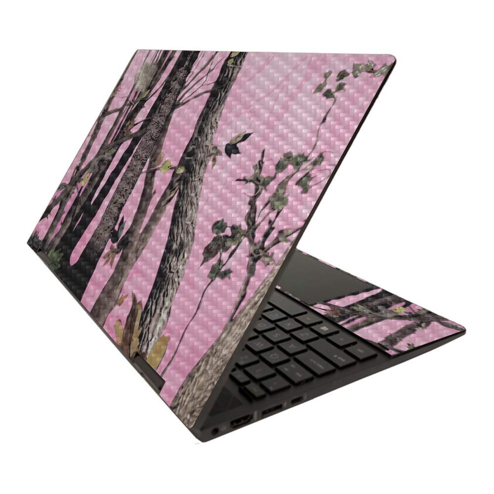 MightySkins Carbon Fiber Skin for HP Envy x360 15" (2020) - Pink Tree Camo | Protective, Durable Textured Carbon Fiber Finish | Easy to Apply | Made in The USA
