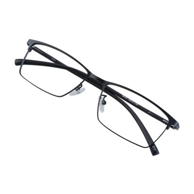 VisionGlobal Blue Light Blocking Glasses for Women/Men, Computer Reading, TV Glasses, Stylish Square Frame, Anti Glare (Black, +0.75 Magnification)