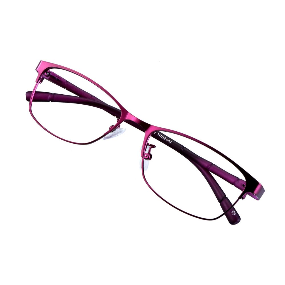 VisionGlobal Blue Light Blocking Glasses for Women/Men, Computer Reading, TV Glasses, Stylish Square Frame, Anti Glare (Purple, 2.50 Magnification)