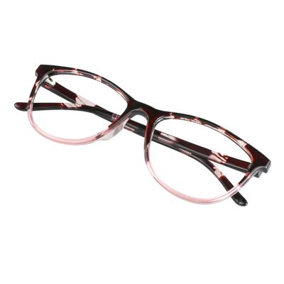 VisionGlobal Blue Light Blocking Glasses for Women/Men, Computer Reading, TV Glasses, Stylish Oval Frame, Anti Glare (Floral, +6.00 Magnification)