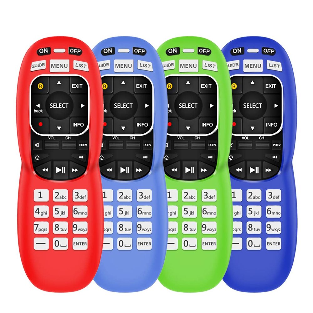 4 Pack Silicone Case for DirecTV RC73 Remote Control,Anti Slip Protective Controller Cover Replacement with Lanyard Compatible with DirecTV RC70,RC70H,RC71,RC71H,RC72,RC73B-Glow Blue,Glow Green