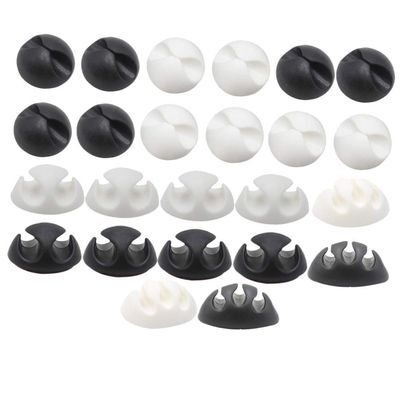 Hemobllo 24pcs Cord Fixer Set Wire Holder for Desk Self-Adhesive Cord Organizers