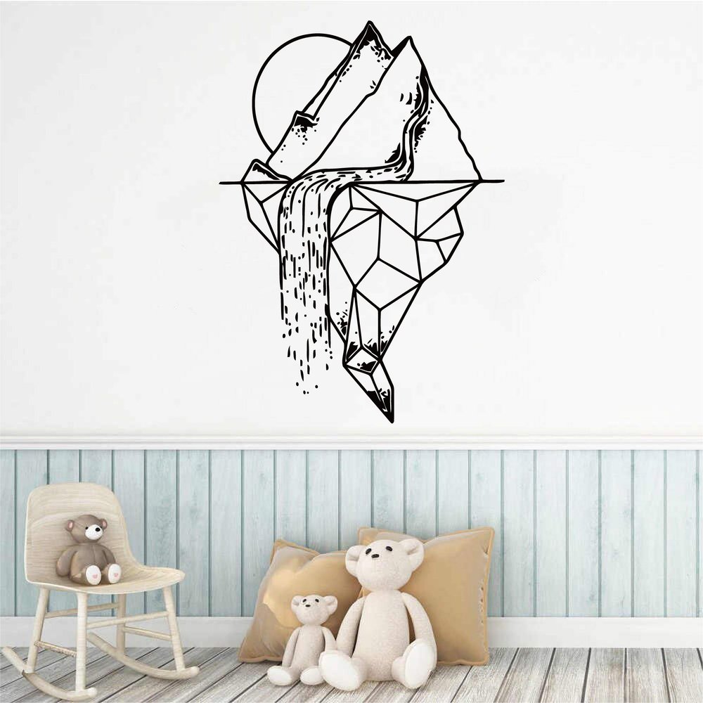 Baby Nursery Wall Decals Mountain Waterfall Woodland Wall Decor - Removable Wall Decal Sticker for Kids Room Nursery Design-2