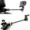 3in1 Universal Heavy Duty Car Headrest Mount Holder for Camcorder/Action Camera/Smartphone with Dual Adjustable Positions and 360 Rotation, Black view 3