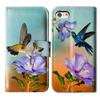 Bcov Case for iPod Touch 7/iPod Touch 6,Bcov Hummingbird Purple Flower Leather Flip Wallet Case Phone Cover with Card Slot Holder Kickstand for iPod Touch 7 6 view 1